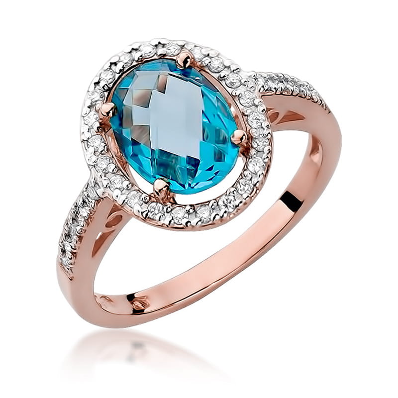 Pierścionek Topaz 1,70ct różowe złoto 1 Pierścionek W080 Topaz 1