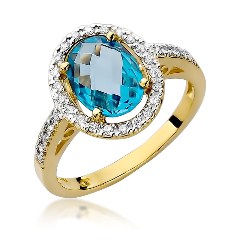 Pierścionek Topaz 1,70ct żółte złoto 1 Pierścionek W080 Topaz 1