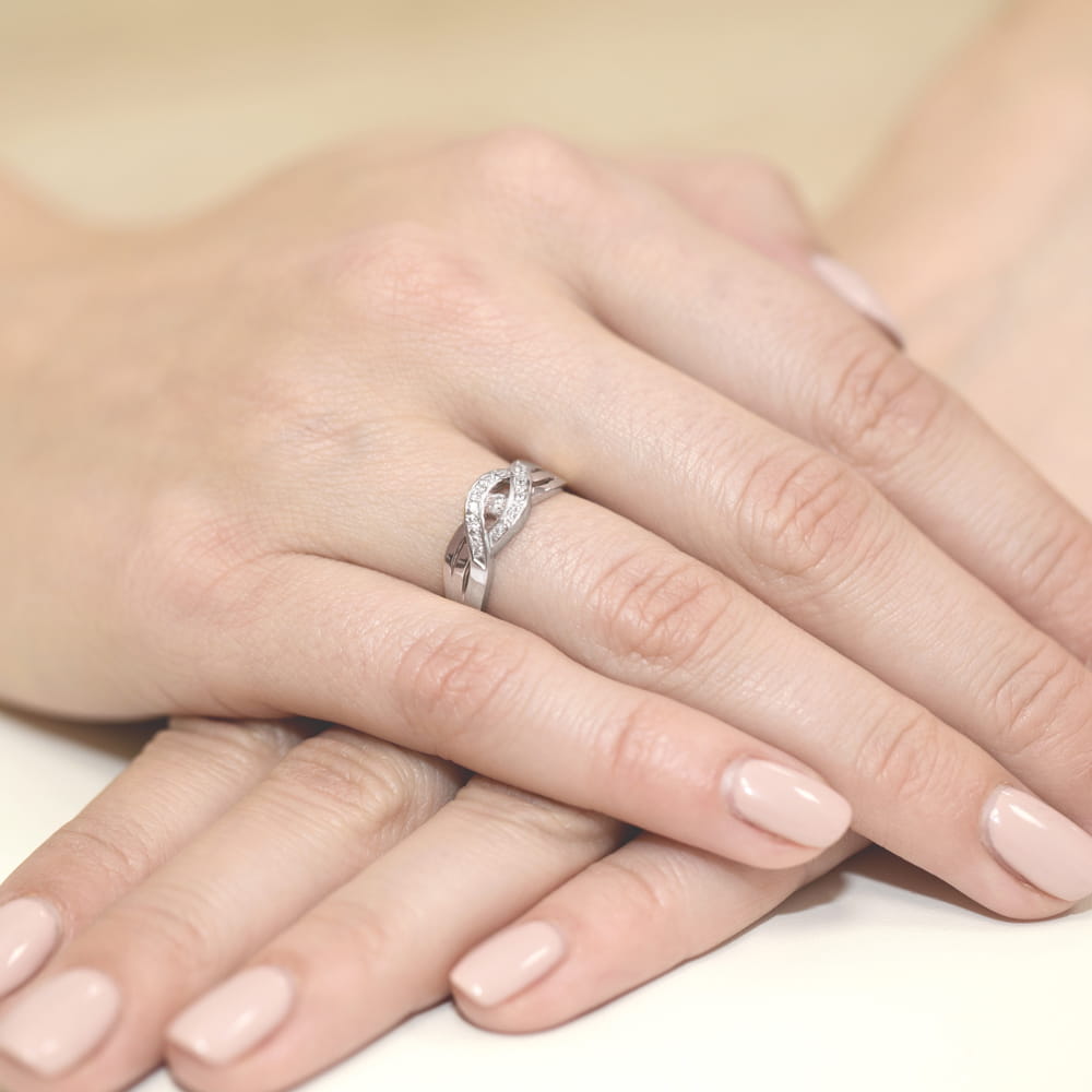 Pierścionek Diament 0,05ct białe złoto 4 Pierścionek Diament 0,05ct białe złoto - obrazek 4