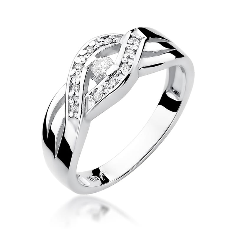 Pierścionek Diament 0,05ct białe złoto 1 Pierścionek W083 Diament 0