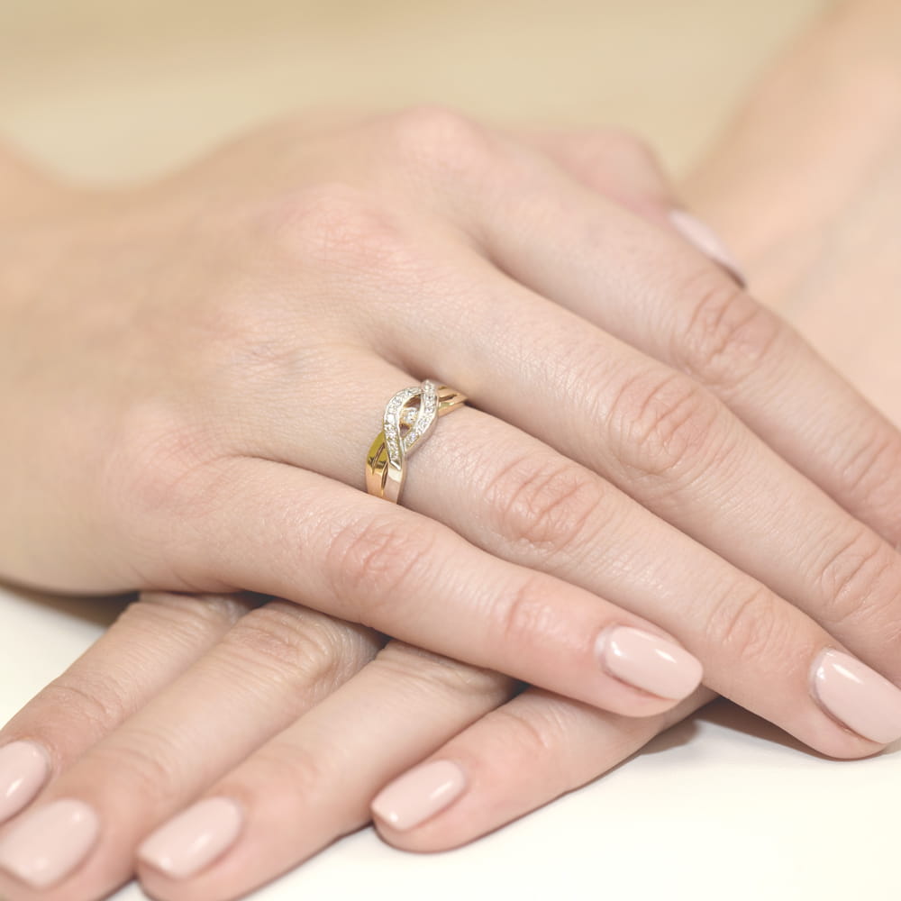 Pierścionek Diament 0,05ct żółte złoto 4 Pierścionek Diament 0,05ct żółte złoto - obrazek 4