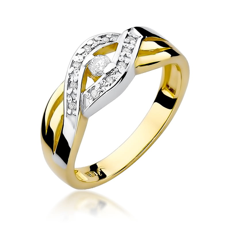Pierścionek Diament 0,05ct żółte złoto 1 Pierścionek W083 Diament 0