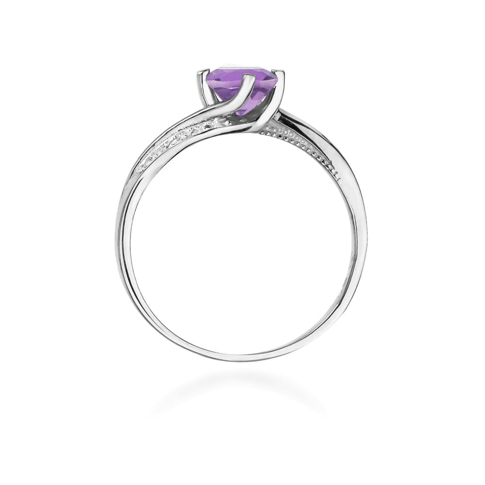 Pierścionek Ametyst 0,50ct białe złoto 3 Pierścionek Ametyst 0,50ct białe złoto - obrazek 3