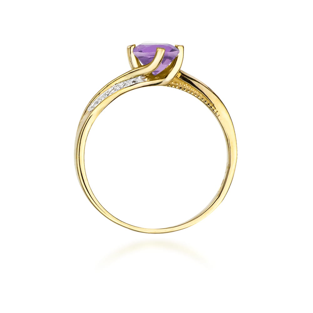 Pierścionek Ametyst 0,50ct żółte złoto 3 Pierścionek Ametyst 0,50ct żółte złoto - obrazek 3