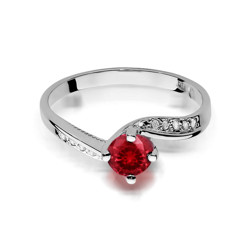 Pierścionek Rubin 0,60ct białe złoto 2 60ct białe złoto Jubiler Kraków BigDIAMOND