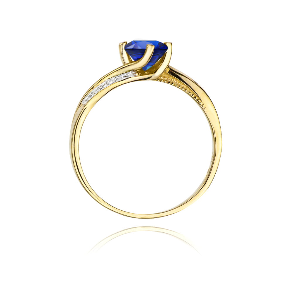 Pierścionek Szafir 0,50ct żółte złoto 3 Pierścionek Szafir 0,50ct żółte złoto - obrazek 3
