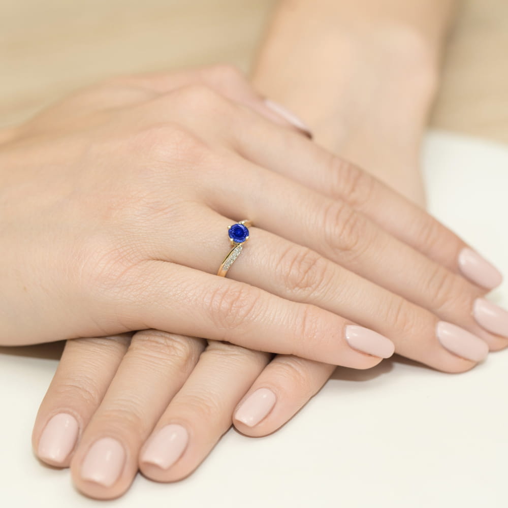 Pierścionek Szafir 0,50ct żółte złoto 4 Pierścionek Szafir 0,50ct żółte złoto - obrazek 4