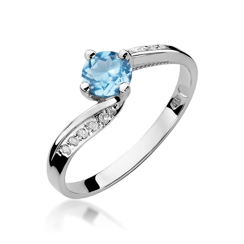 Pierścionek Topaz 0,50ct białe złoto 1 Pierścionek W084 Topaz 0