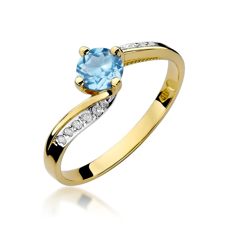 Pierścionek Topaz 0,50ct żółte złoto 1 Pierścionek W084 Topaz 0