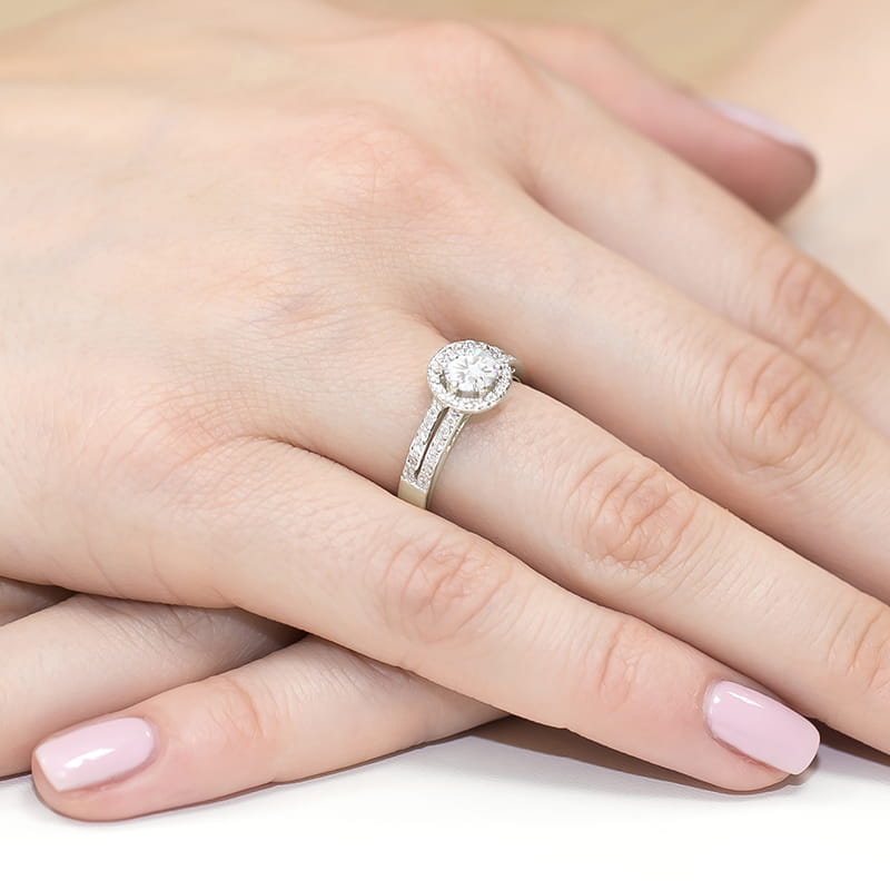 Pierścionek Biały Szafir 0,60ct białe złoto 4 Pierścionek Biały Szafir 0,60ct białe złoto - obrazek 4