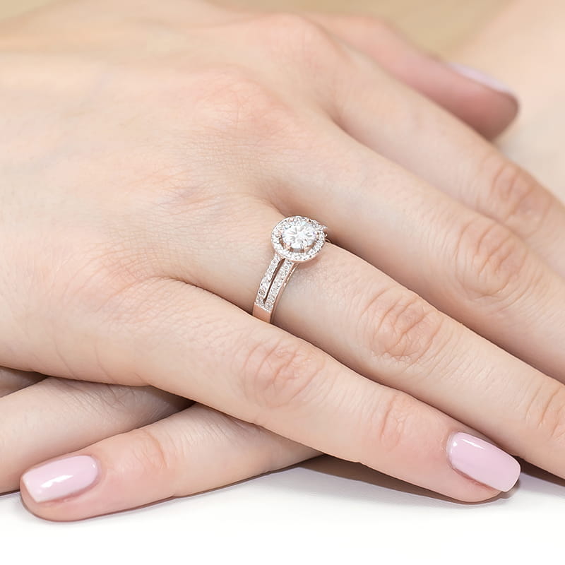 Pierścionek Biały Szafir 0,60ct różowe złoto 4 Pierścionek Biały Szafir 0,60ct różowe złoto - obrazek 4