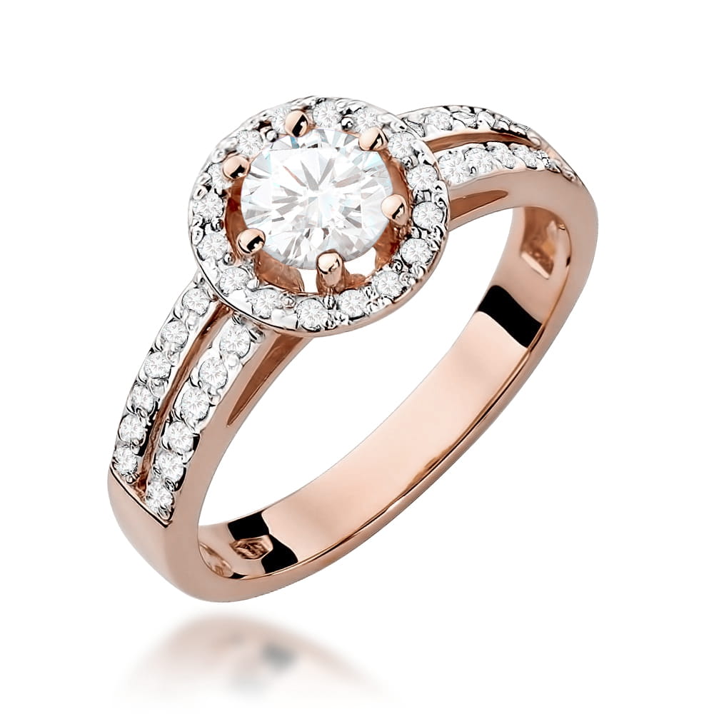 Pierścionek Biały Szafir 0,60ct różowe złoto 1 Pierścionek W087 Biały Szafir 0