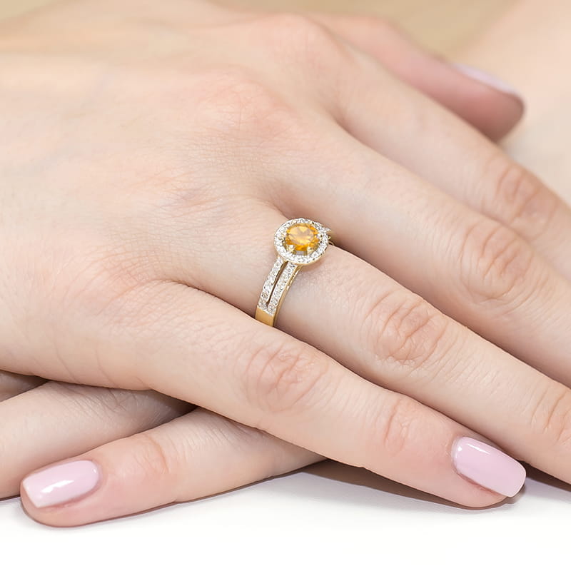 Pierścionek Cytryn 0,50ct żółte złoto 4 Pierścionek Cytryn 0,50ct żółte złoto - obrazek 4