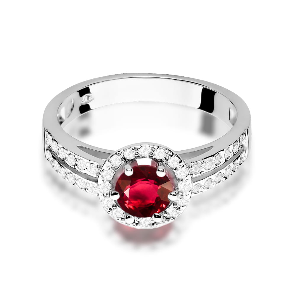 Pierścionek Rubin 0,60ct białe złoto 2 60ct białe złoto Jubiler Kraków BigDIAMOND