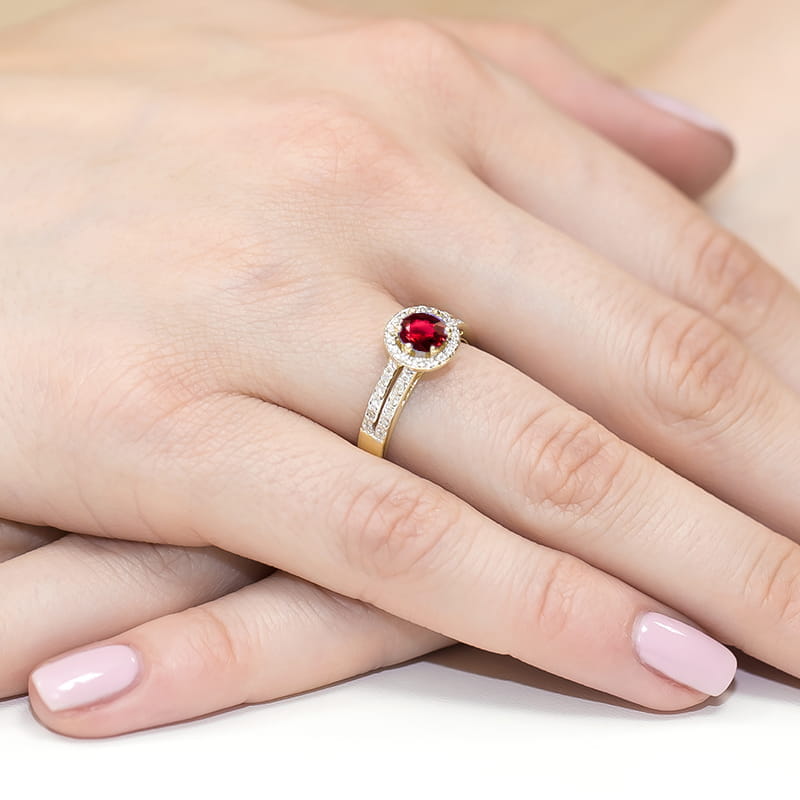 Pierścionek Rubin 0,60ct żółte złoto 4 Pierścionek Rubin 0,60ct żółte złoto - obrazek 4