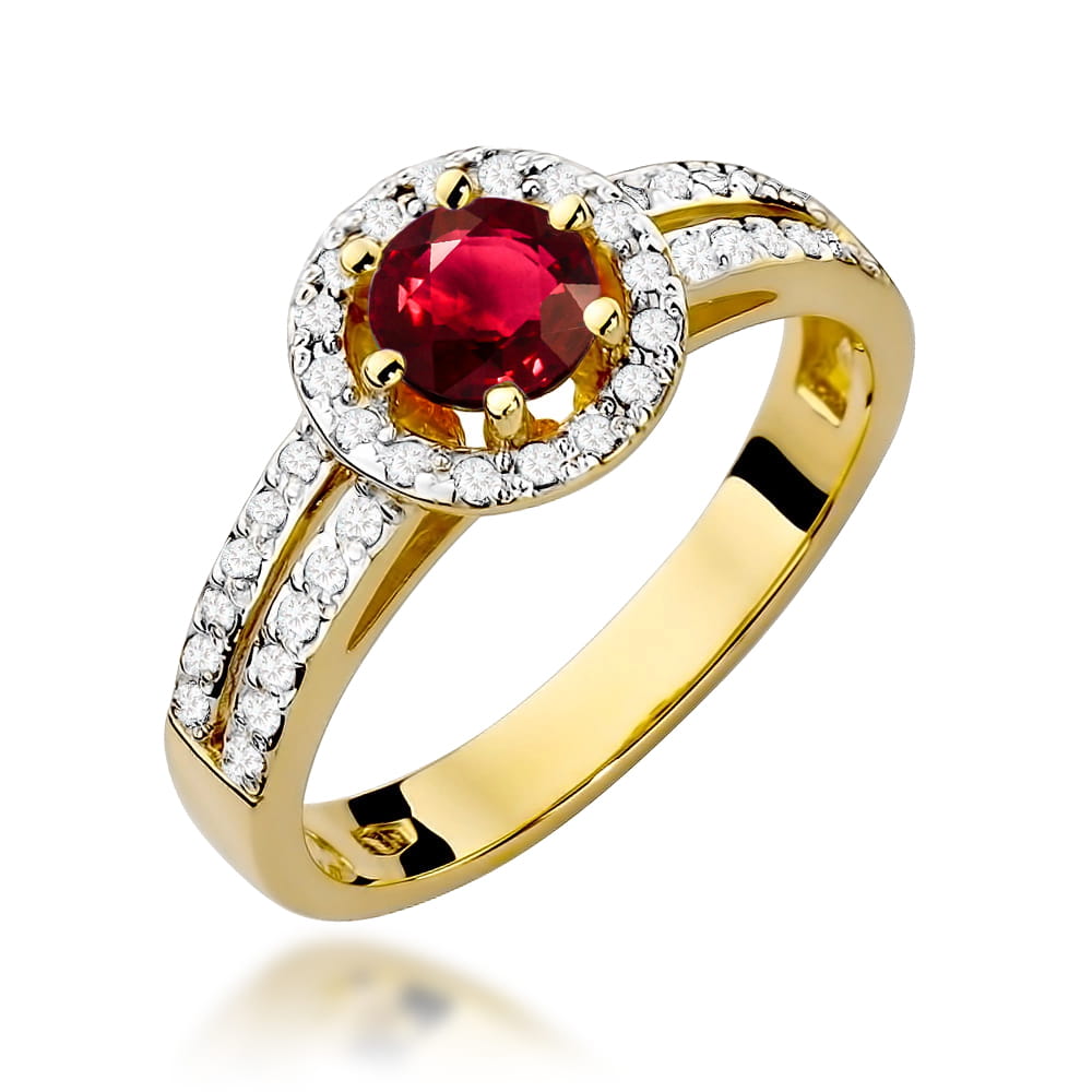 Pierścionek Rubin 0,60ct żółte złoto 1 Pierścionek W087 Rubin 0