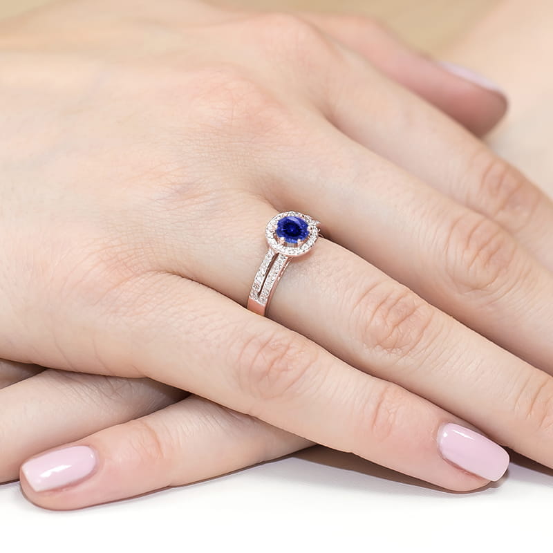 Pierścionek Szafir 0,50ct różowe złoto 4 Pierścionek Szafir 0,50ct różowe złoto - obrazek 4