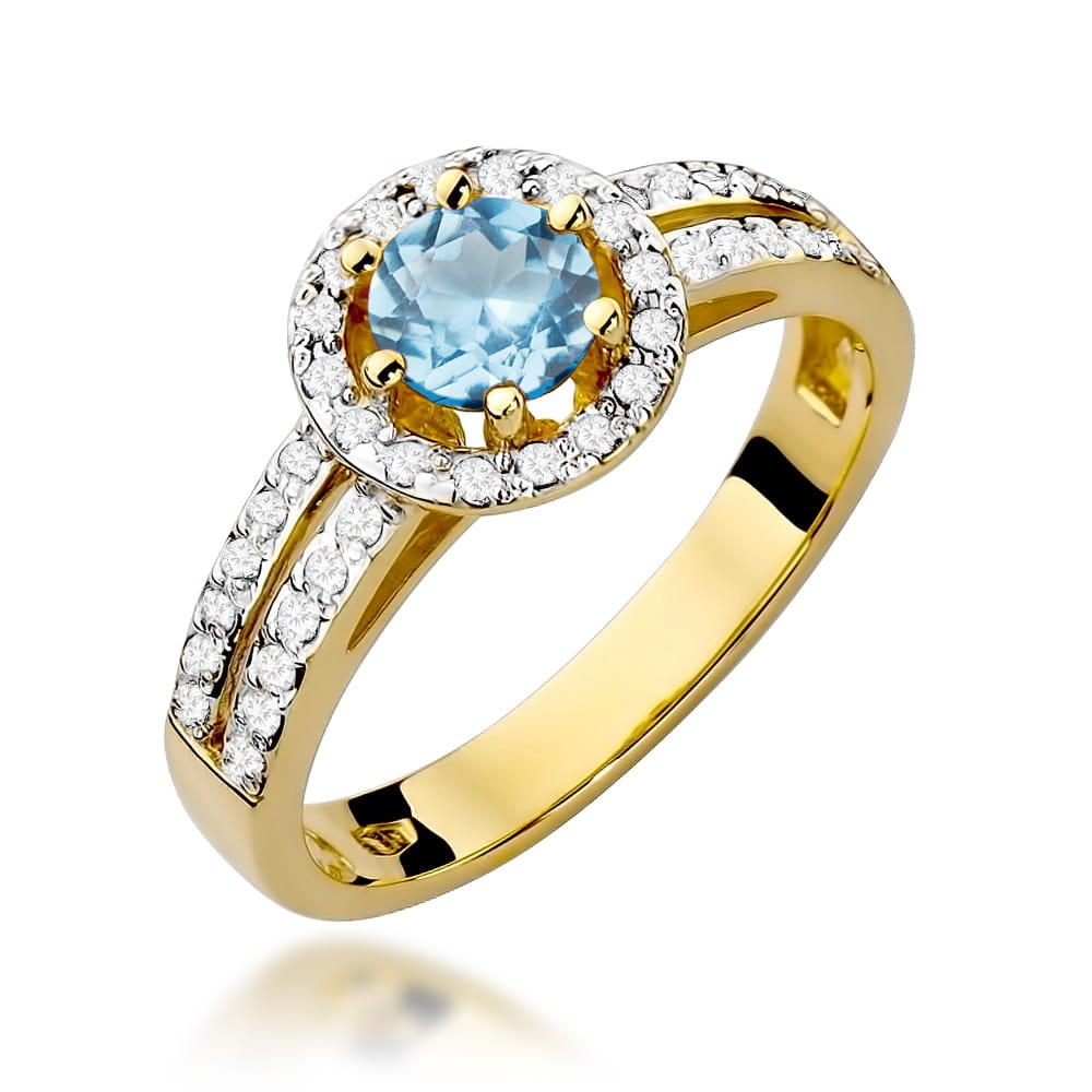 Pierścionek Topaz 0,50ct żółte złoto 1 Pierścionek W087 Topaz 0
