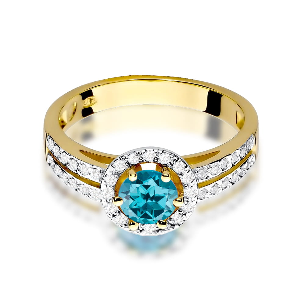 Pierścionek Topaz London Blue 0,50ct żółte złoto 2 50ct żółte złoto Jubiler Kraków BigDIAMOND