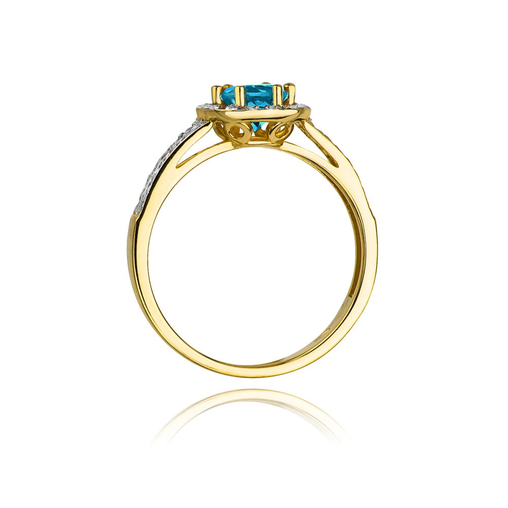 Pierścionek Topaz London Blue 0,50ct żółte złoto 3 Pierścionek Topaz London Blue 0,50ct żółte złoto - obrazek 3