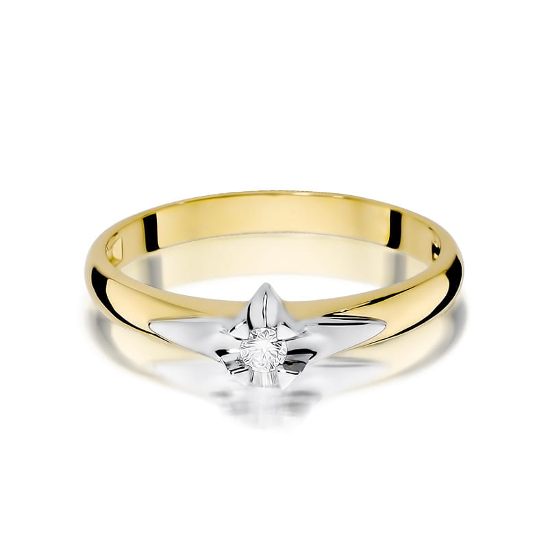 Pierścionek Diament 0,04ct żółte złoto 2 04ct żółte złoto Jubiler Kraków BigDIAMOND