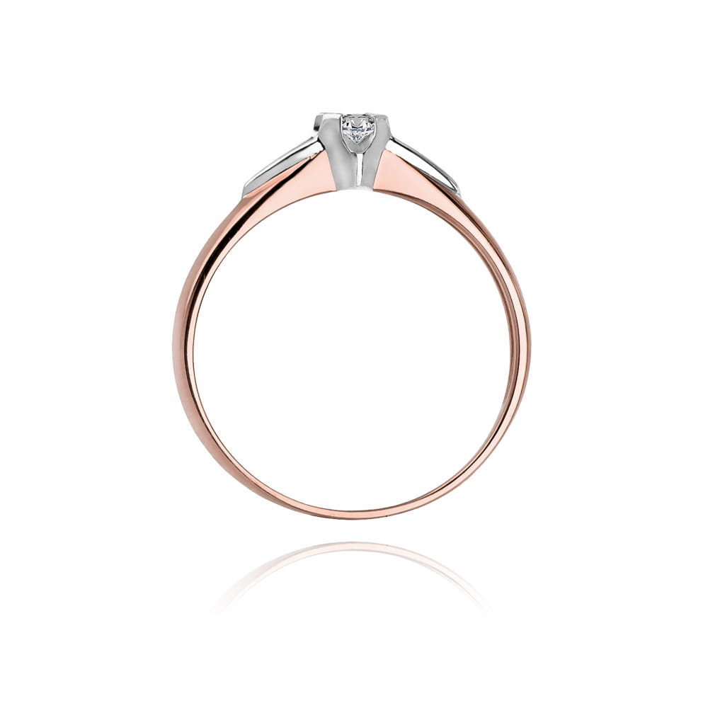 Pierścionek Diament 0,05ct różowe złoto 3 Pierścionek Diament 0,05ct różowe złoto - obrazek 3