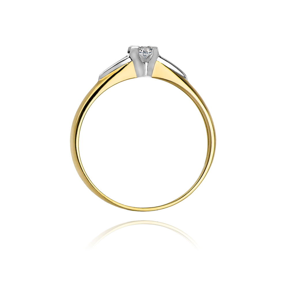 Pierścionek Diament 0,05ct żółte złoto 3 Pierścionek Diament 0,05ct żółte złoto - obrazek 3