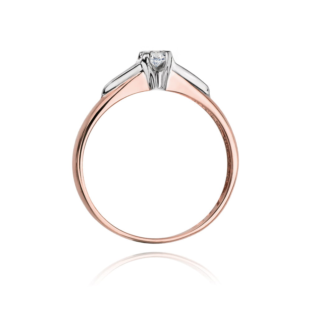 Pierścionek Diament 0,08ct różowe złoto 3 Pierścionek Diament 0,08ct różowe złoto - obrazek 3
