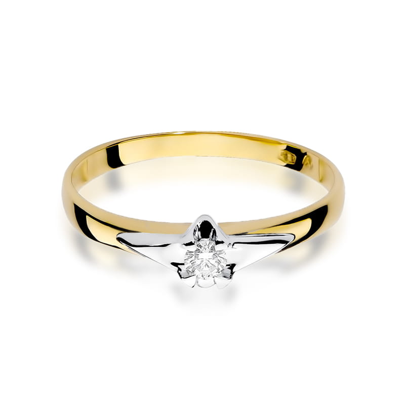 Pierścionek Diament 0,08ct żółte złoto 2 08ct żółte złoto Jubiler Kraków BigDIAMOND
