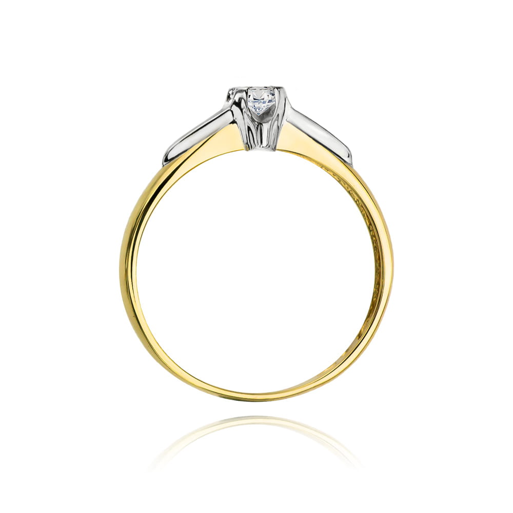 Pierścionek Diament 0,08ct żółte złoto 3 Pierścionek Diament 0,08ct żółte złoto - obrazek 3