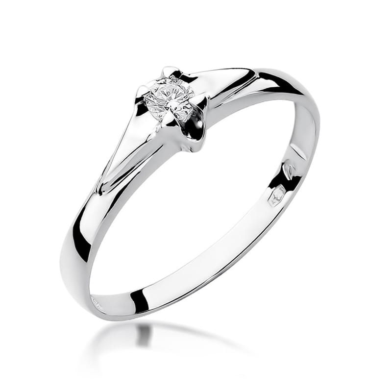 Pierścionek Diament 0,10ct białe złoto 1 Pierścionek W088 Diament 0