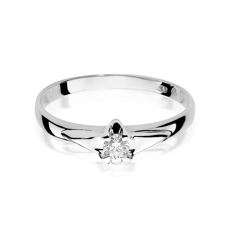 Pierścionek Diament 0,12ct białe złoto 2 12ct białe złoto Jubiler Kraków BigDIAMOND