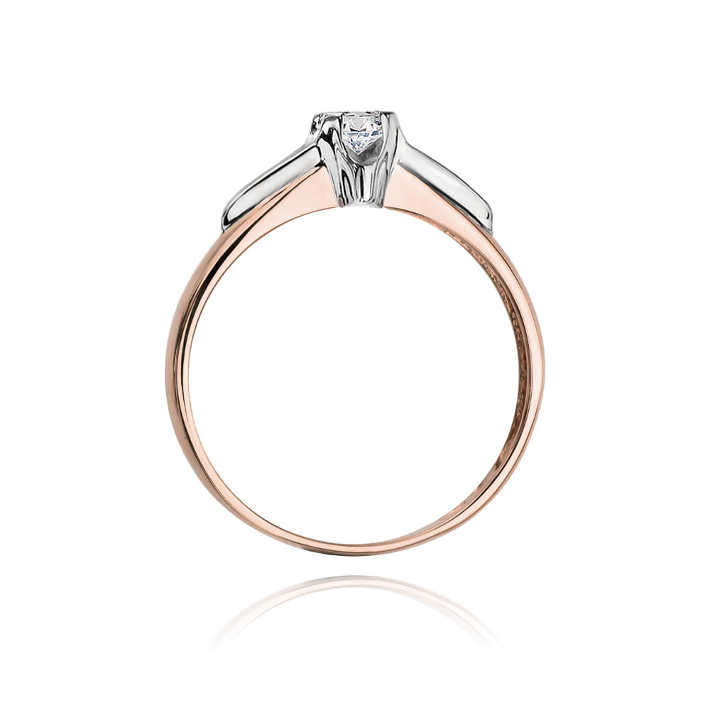 Pierścionek Diament 0,12ct różowe złoto 3 Pierścionek Diament 0,12ct różowe złoto - obrazek 3