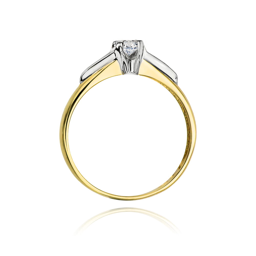 Pierścionek Diament 0,12ct żółte złoto 3 Pierścionek Diament 0,12ct żółte złoto - obrazek 3