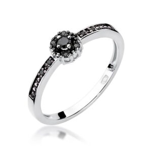 Pierścionek W091 Czarny Diament 0