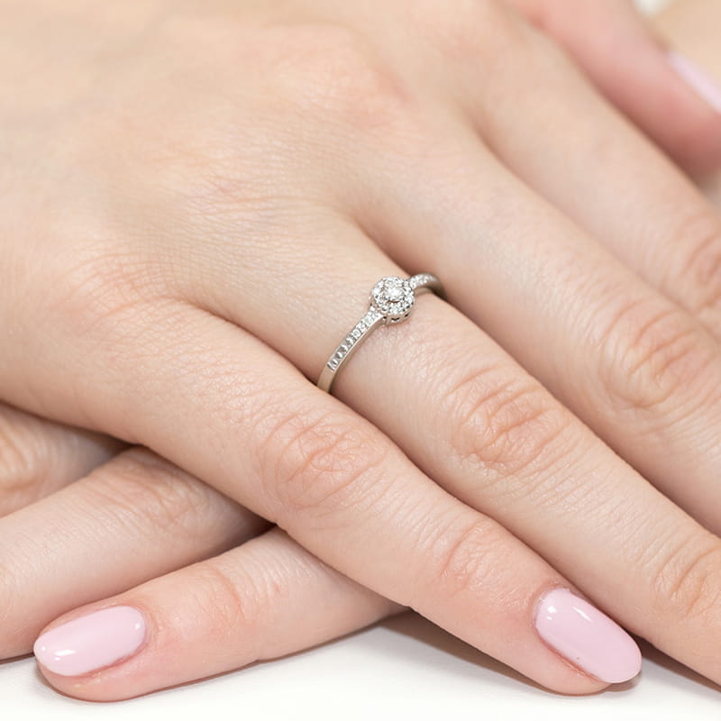 Pierścionek Diament 0,04ct białe złoto 4 Pierścionek Diament 0,04ct białe złoto - obrazek 4