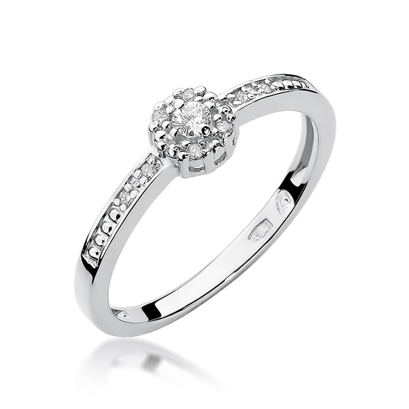 Pierścionek Diament 0,04ct białe złoto 1 Pierścionek W091 Diament 0