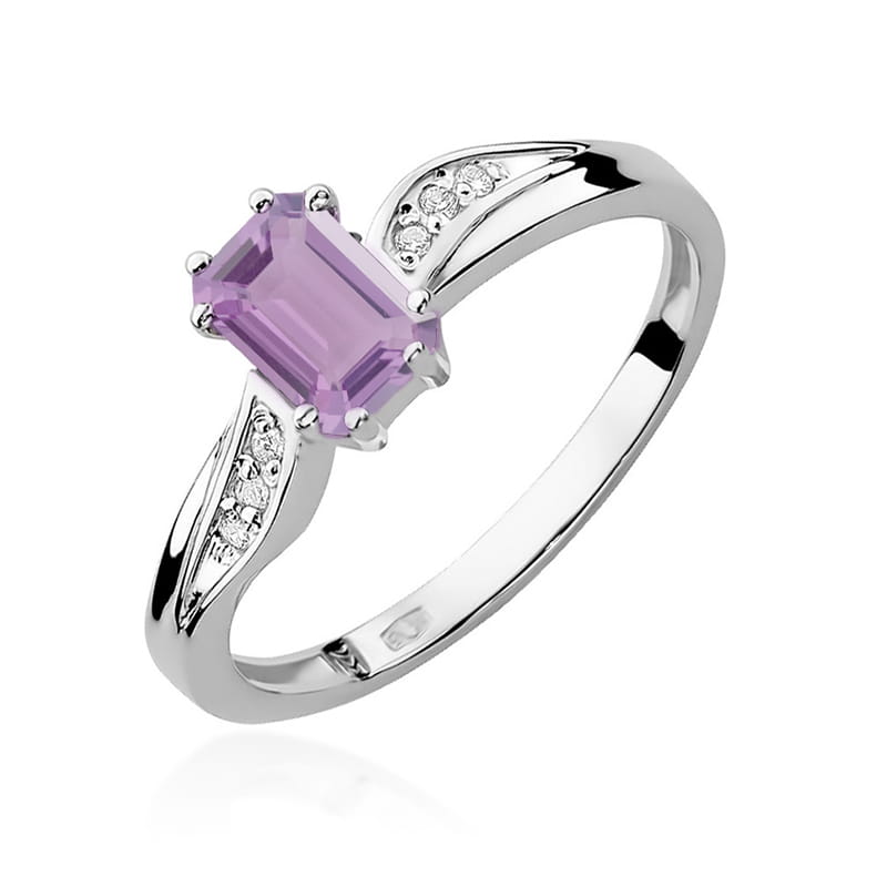 Pierścionek Ametyst 0,50ct białe złoto 1 Pierścionek W094 Ametyst 0