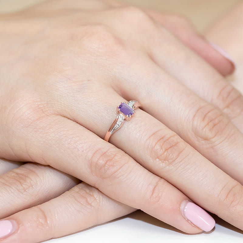Pierścionek Ametyst 0,50ct różowe złoto 4 Pierścionek Ametyst 0,50ct różowe złoto - obrazek 4