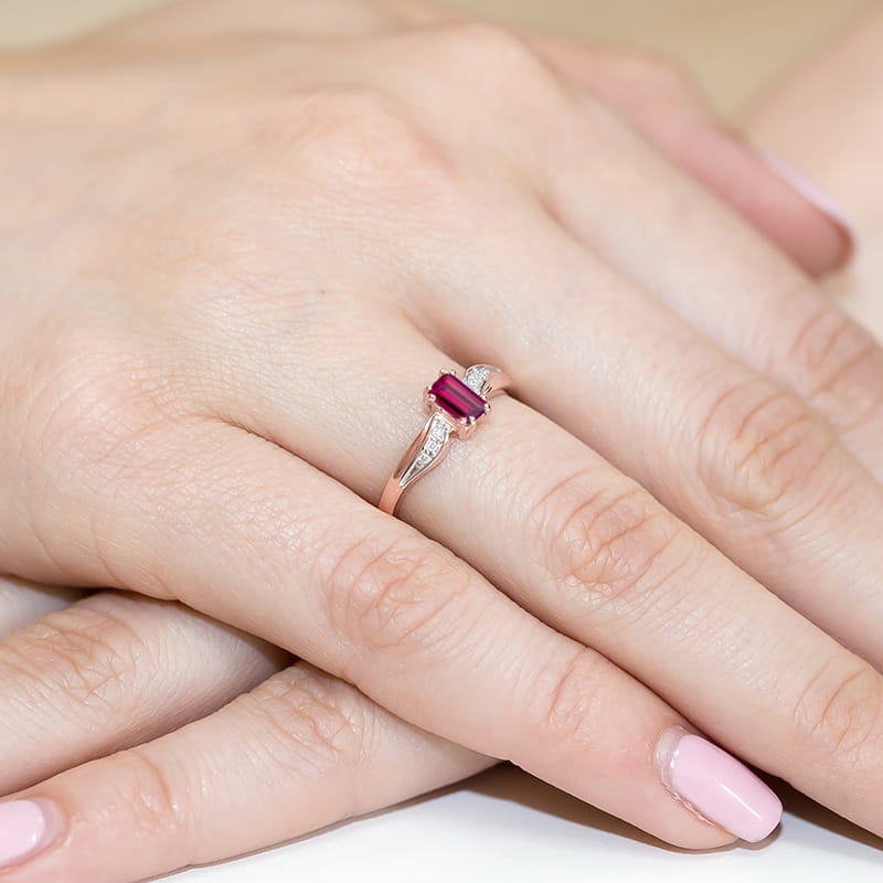 Pierścionek Granat 0,70ct różowe złoto 4 Pierścionek Granat 0,70ct różowe złoto - obrazek 4