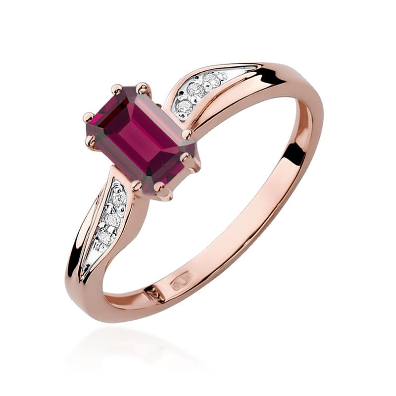 Pierścionek Granat 0,70ct różowe złoto 1 Pierścionek W094 Granat 0