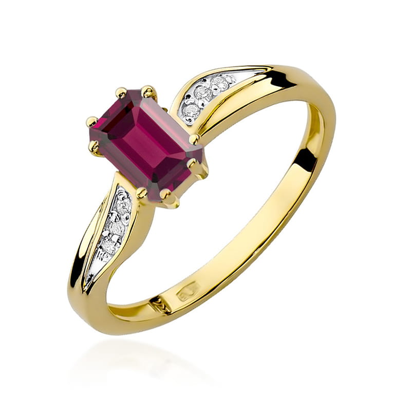 Pierścionek Granat 0,70ct żółte złoto 1 Pierścionek W094 Granat 0