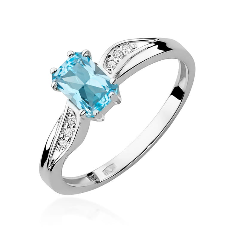 Pierścionek Topaz 0,65ct białe złoto 1 Pierścionek W094 Topaz 0