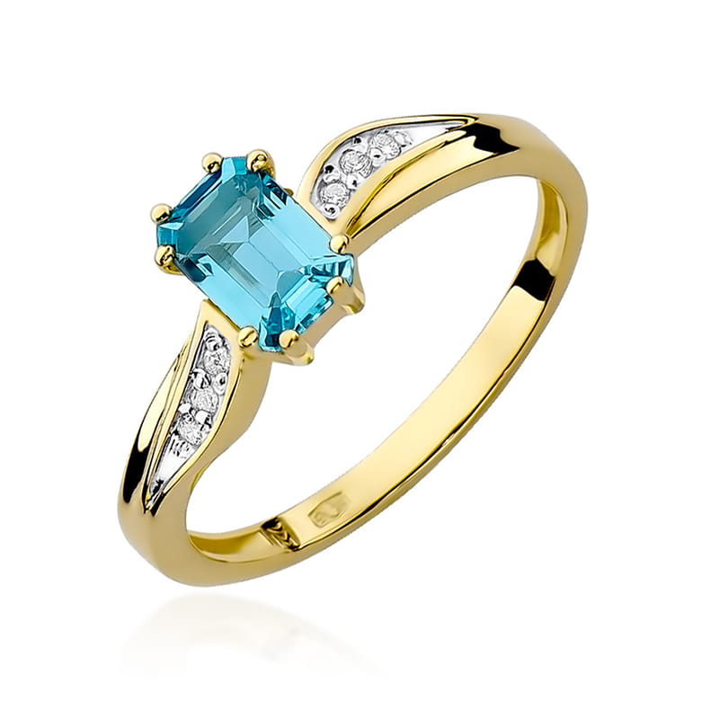 Pierścionek Topaz 0,65ct żółte złoto 1 Pierścionek W094 Topaz 0