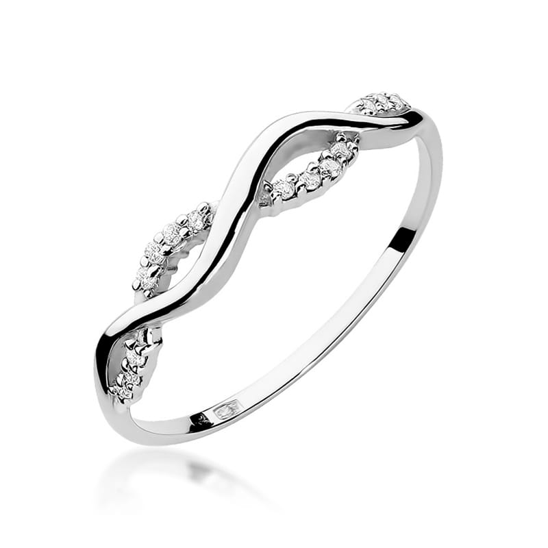 Pierścionek z diamentami białe złoto 1 Pierścionek W096 z diamentami białe złoto Jubiler Kraków BigDIAMOND