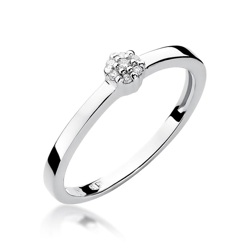 Pierścionek z diamentami białe złoto 1 Pierścionek W100 z diamentami białe złoto Jubiler Kraków BigDIAMOND
