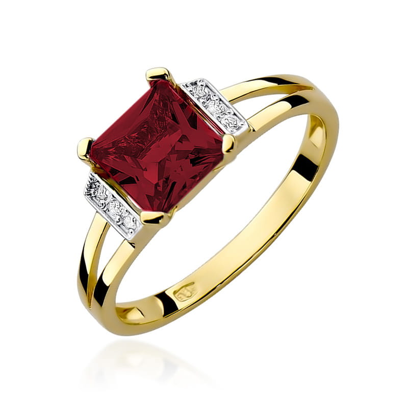 Pierścionek Granat 1,30ct żółte złoto 1 Pierścionek W103 Granat 1