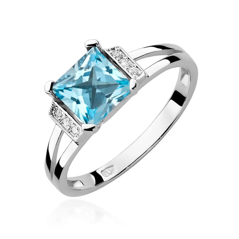 Pierścionek Topaz 1,40ct białe złoto 1 Pierścionek W103 Topaz 1