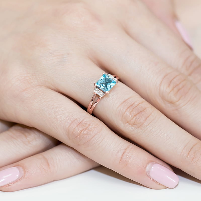 Pierścionek Topaz 1,40ct różowe złoto 4 Pierścionek Topaz 1,40ct różowe złoto - obrazek 4