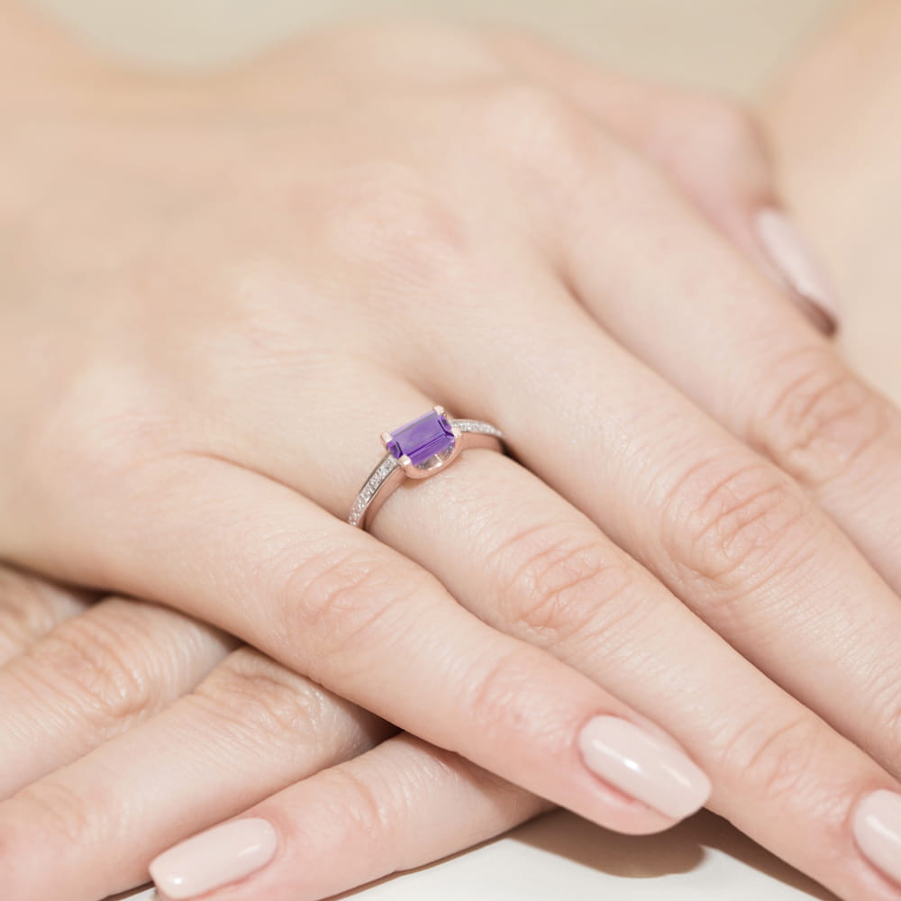 Pierścionek Ametyst 0,60ct różowe złoto 4 Pierścionek Ametyst 0,60ct różowe złoto - obrazek 4